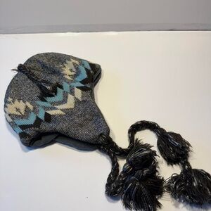Stylish Gray and Blue Women's Knit Hat